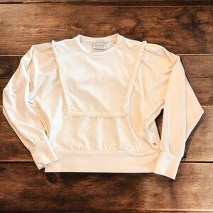 Scotch & Soda Amsterdam Fringe Tape Oversized Reglan Sleeved Sweater Women's XL